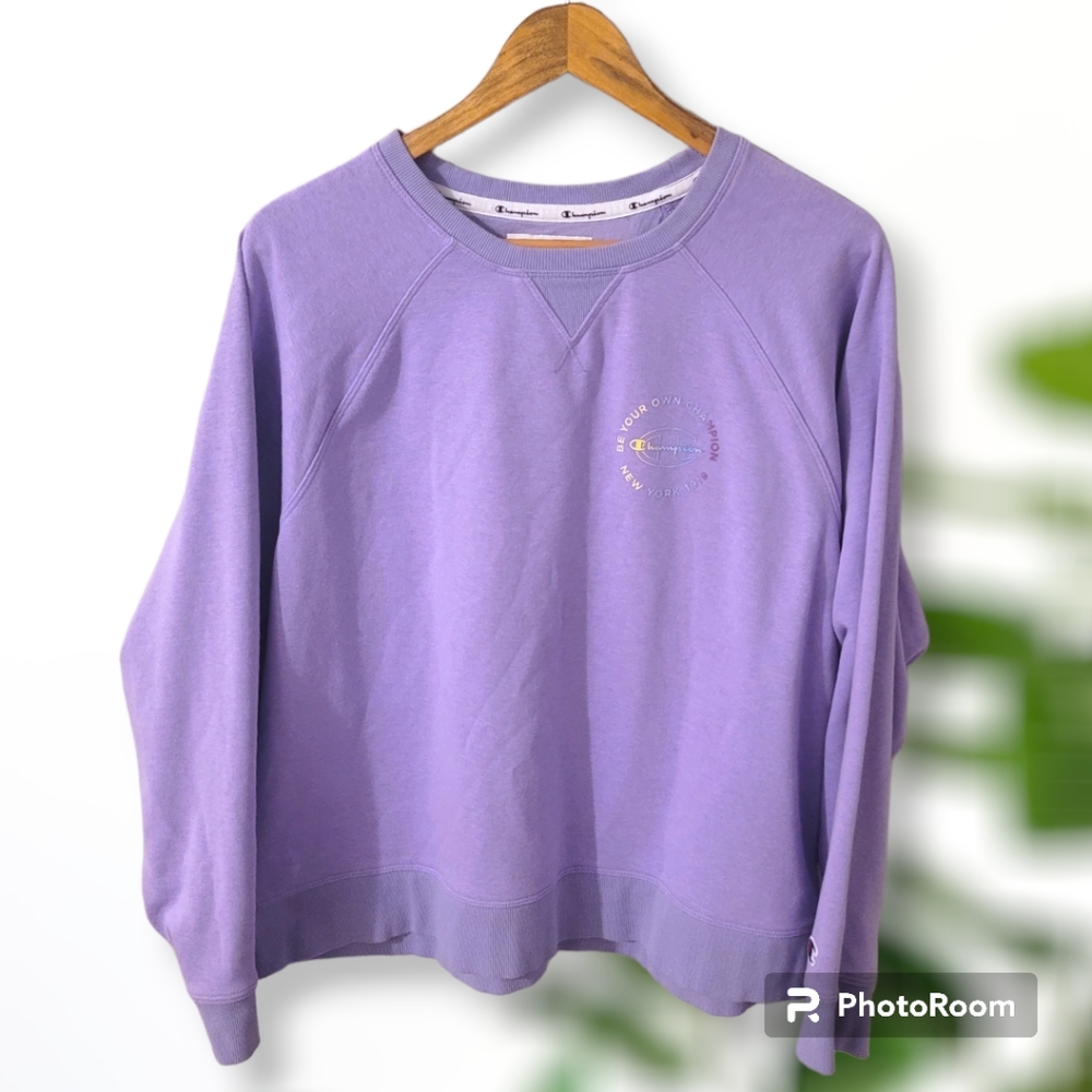 Champion plus 1X french terry crewneck sweatshirt purple